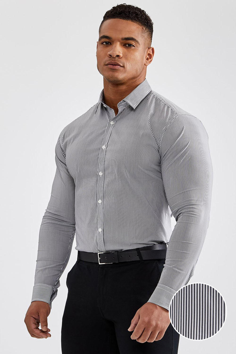 Cotton Grey Printed Full Sleeve Formal Shirt